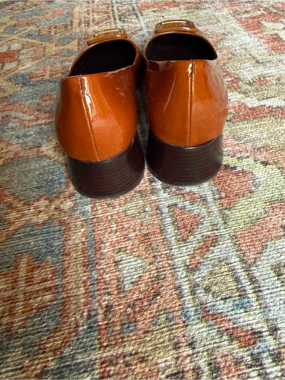 Tory Burch Georgia Cognac Patent Leather Pumps - Picture 3 of 5